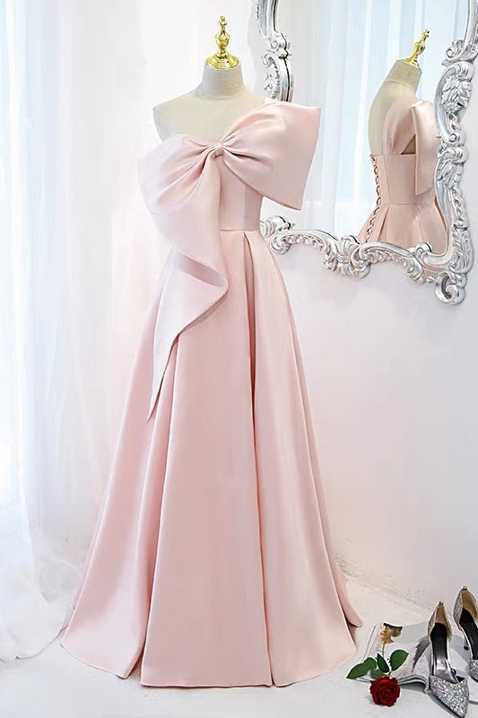 pink dress with bow
